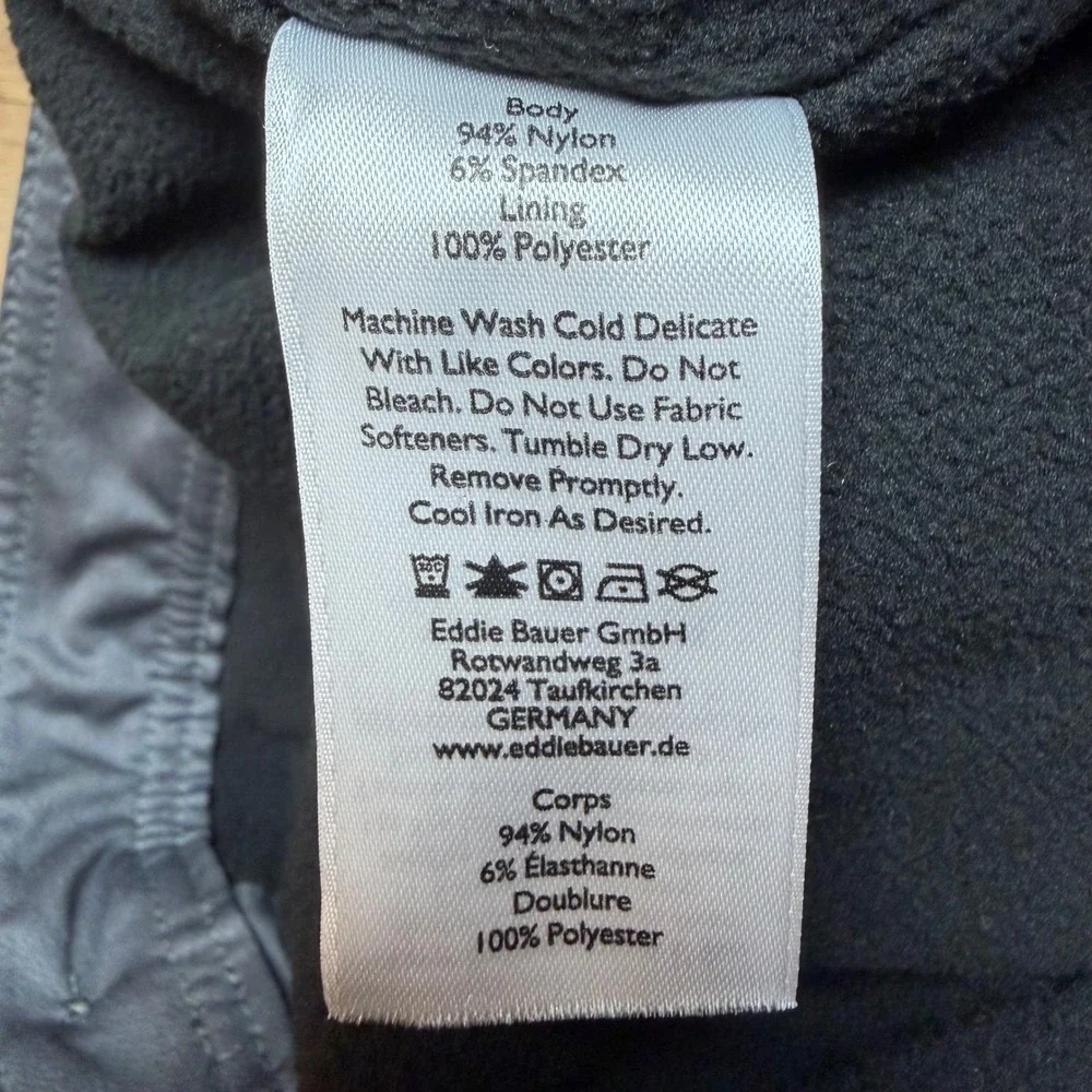 Eddie Bauer First Ascent Pants Mens 40x32 Gray Fleece Lined Cargo Hiking Outdoor